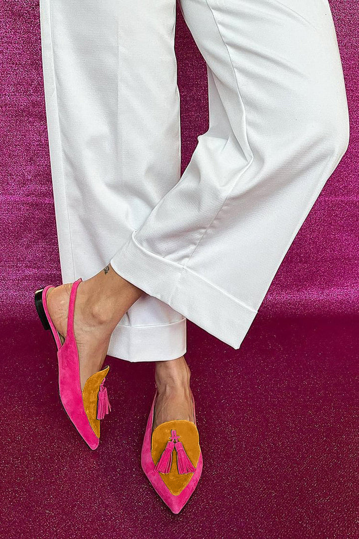 Women's Orthopedic Slingback Loafers with Tassel Detail