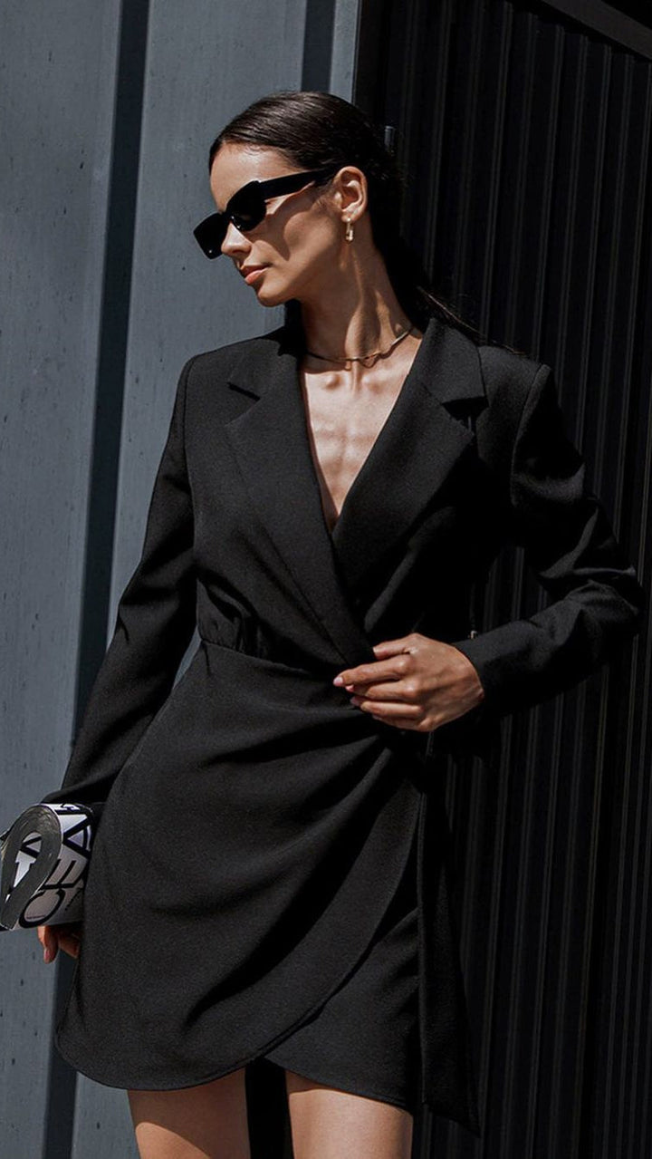 Patty | Mini Cocktail Dress with V-Neck and Long Sleeves