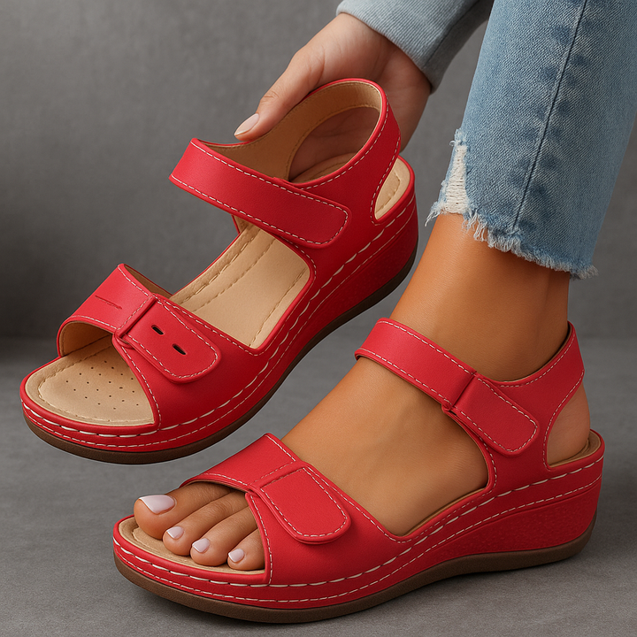 Women's Orthopedic Platform Wedge Sandals with Double Strap