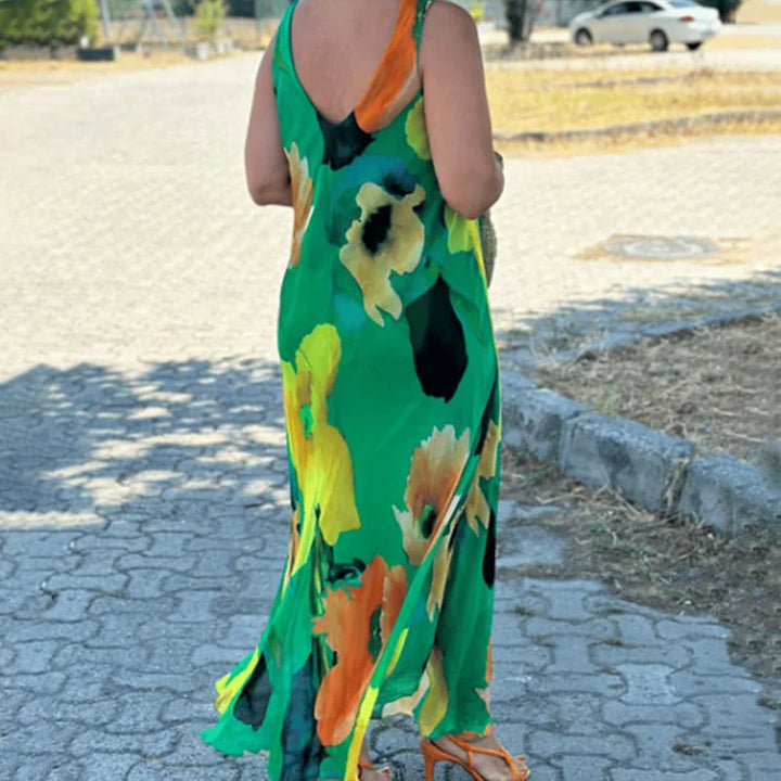 Clara | Maxi Summer Dress with Floral Print and Spaghetti Straps