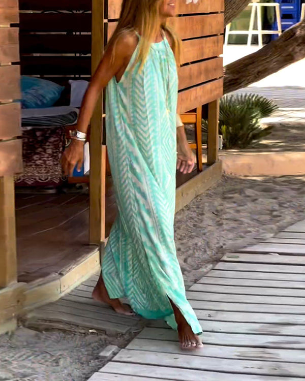 Ivy | Maxi Summer Dress with Geometric Print and Sleeveless