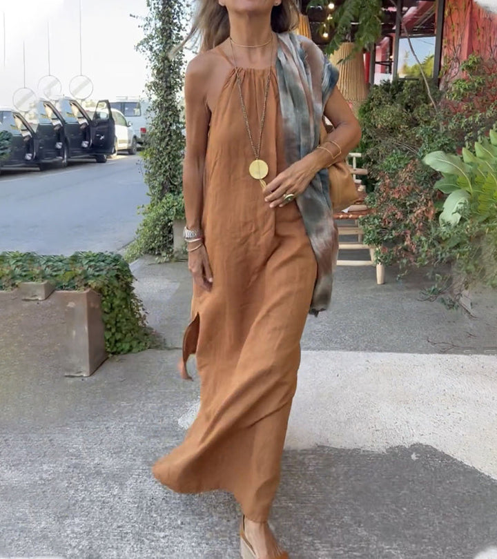 Sofia | Maxi Halter Neck Dress with Loose Fit