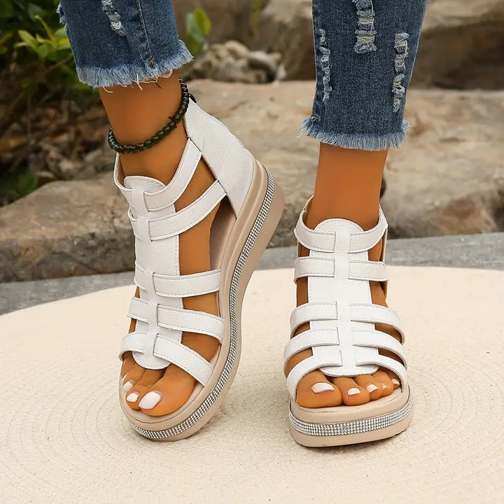 Women's Orthopedic Gladiator Platform Sandals with Multi Strap