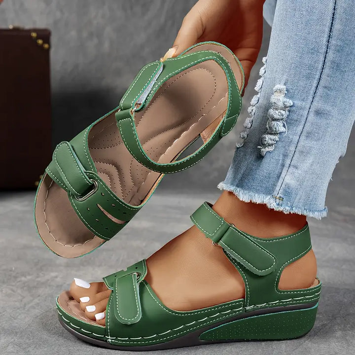 Women's Orthopedic Platform Wedge Sandals with Double Strap