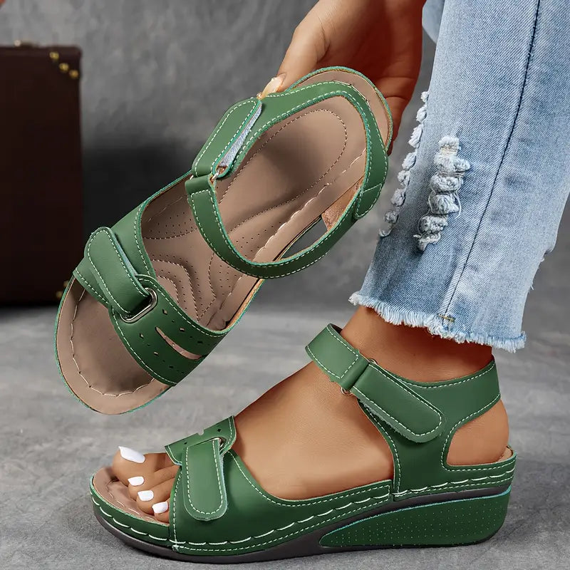 Nina | Orthopedic Wedge Sandal with Velcro Straps