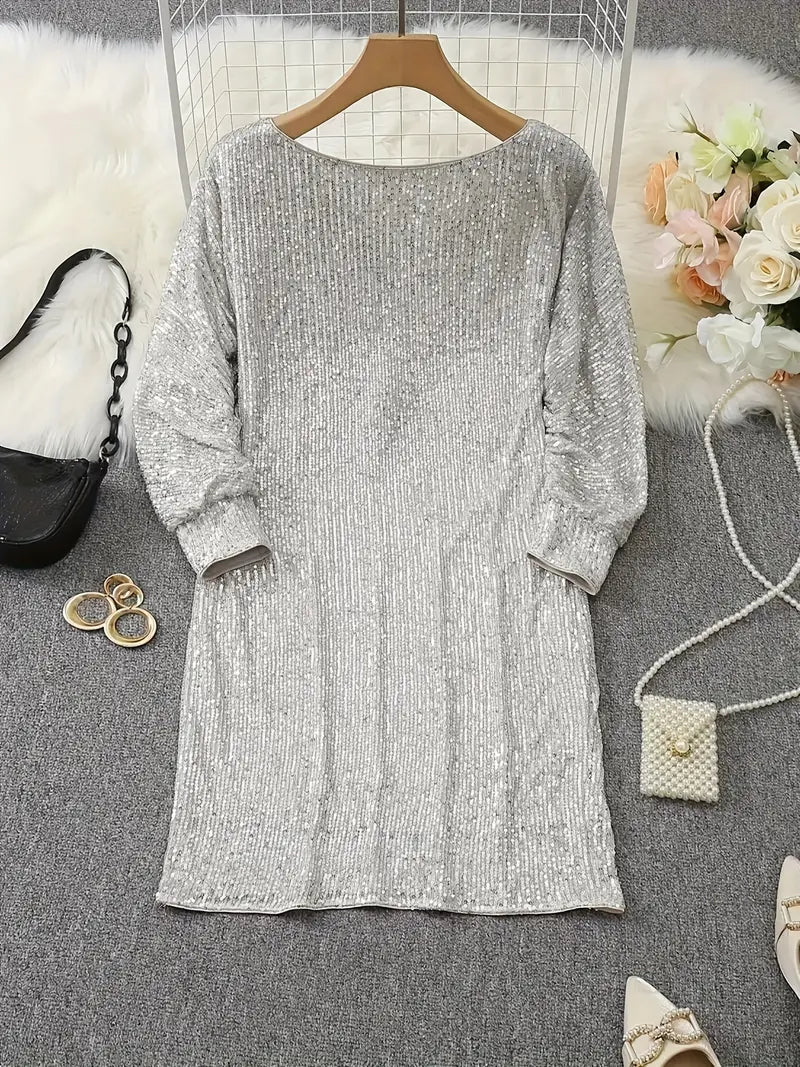 Aria | Mini Cocktail Dress with Sequins and V-Neck