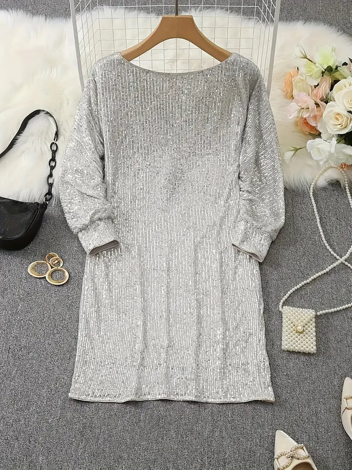 Aria | Mini Cocktail Dress with Sequins and V-Neck