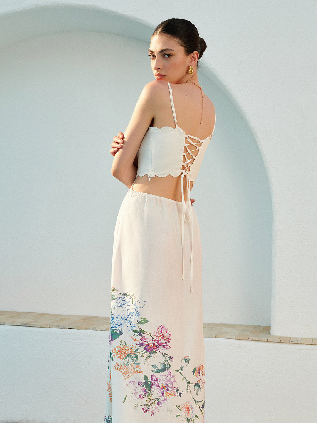 Greta | Summer Maxi Dress Apricot Casual