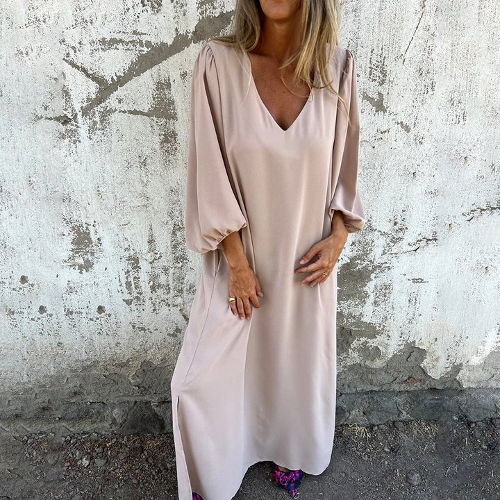 Lillian | Maxi Summer Dress with V-Neck and Long Sleeves