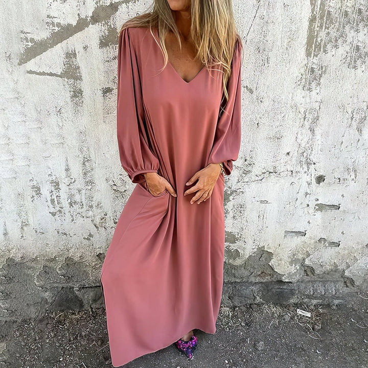 Lillian | Loose Maxi Dress Side Slit Pockets