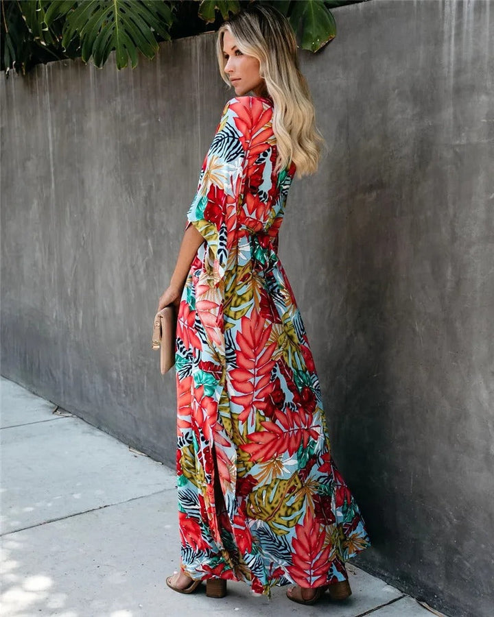 Victoria | Maxi Summer Dress with Floral Print and Empire Waist
