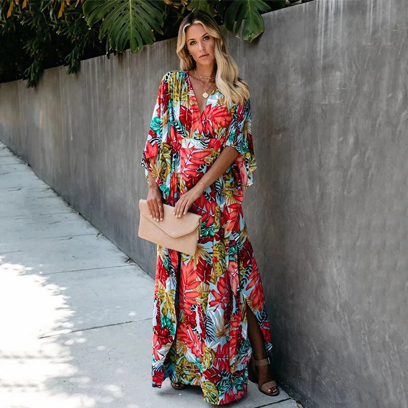 Victoria | Maxi Summer Dress with Floral Print and Empire Waist