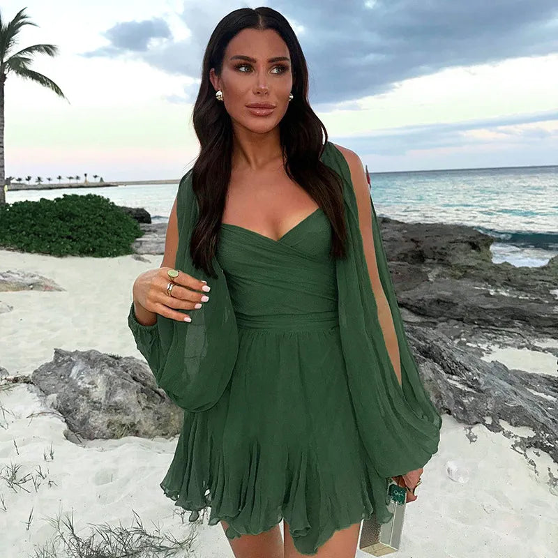 Charlotte | Mini Summer Dress with Leopard Print and V-Neck