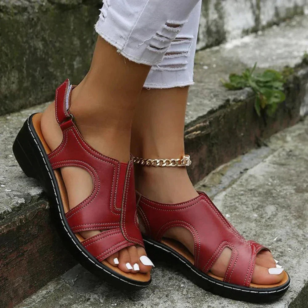 Women's Orthopedic Cutout Platform Sandals with Slingback