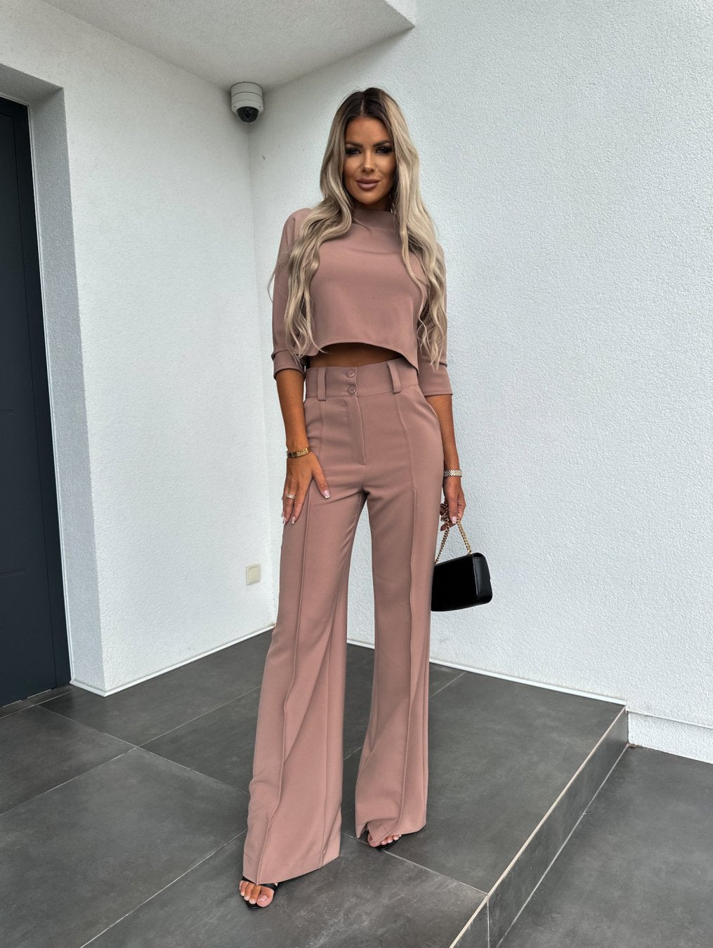 Petra | Co-ord Set with Cropped Top and Wide Leg Trousers