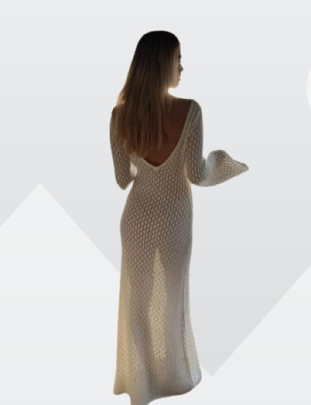 Isla | Maxi Summer Dress with Crochet Detail and Bell Sleeves