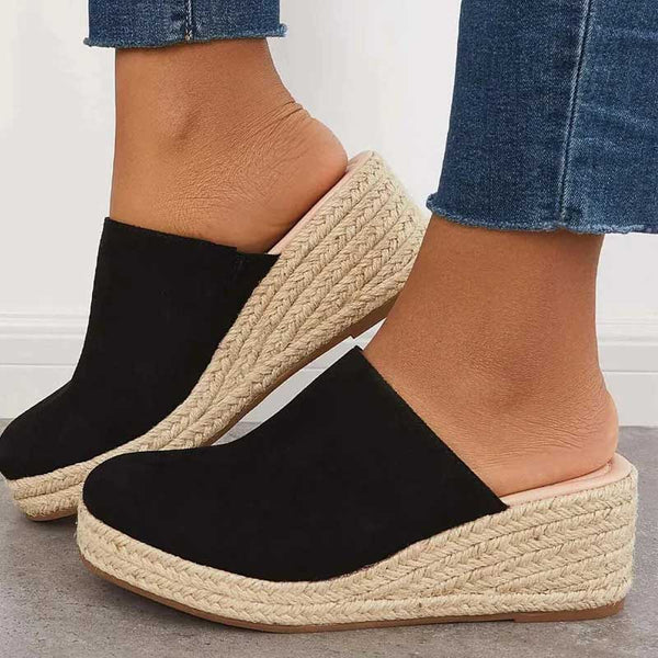 Women's Orthopedic Platform Mule Sandals with Closed Toe Design