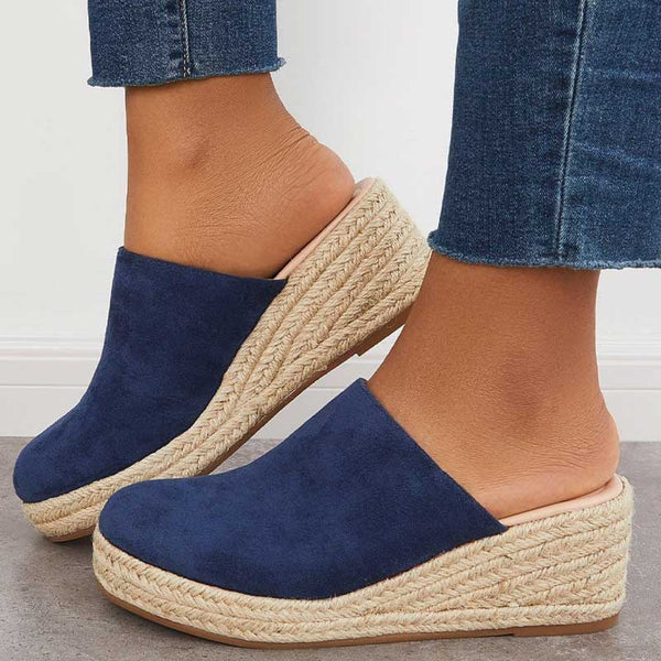 Women's Orthopedic Platform Mule Sandals with Closed Toe Design
