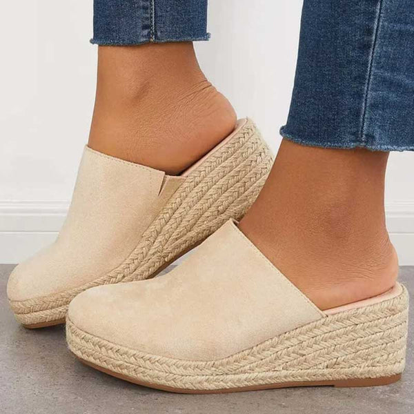 Women's Orthopedic Platform Mule Sandals with Closed Toe Design