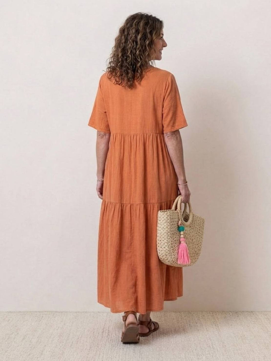 Nora | Boho Maxi Dress V-Neck Tiered