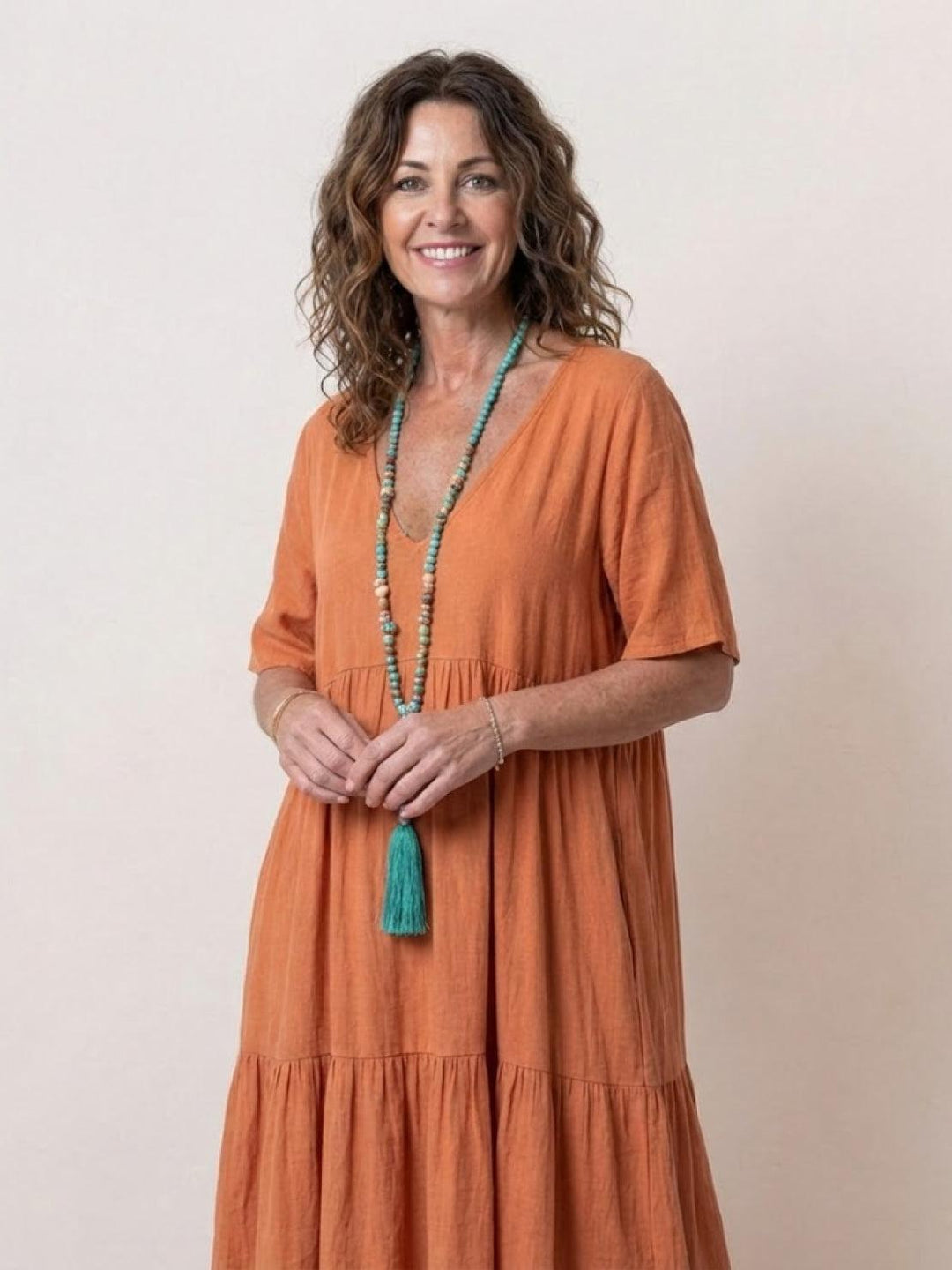 Nora | Boho Maxi Dress V-Neck Tiered