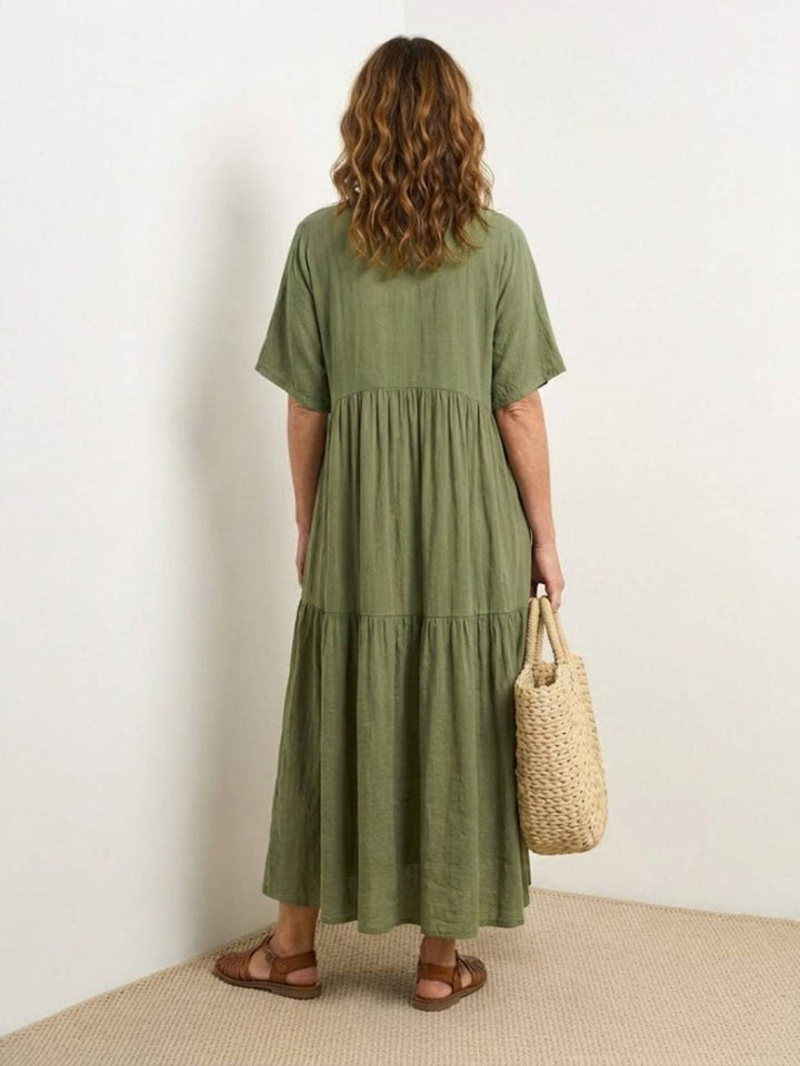 Nora | Boho Maxi Dress V-Neck Tiered