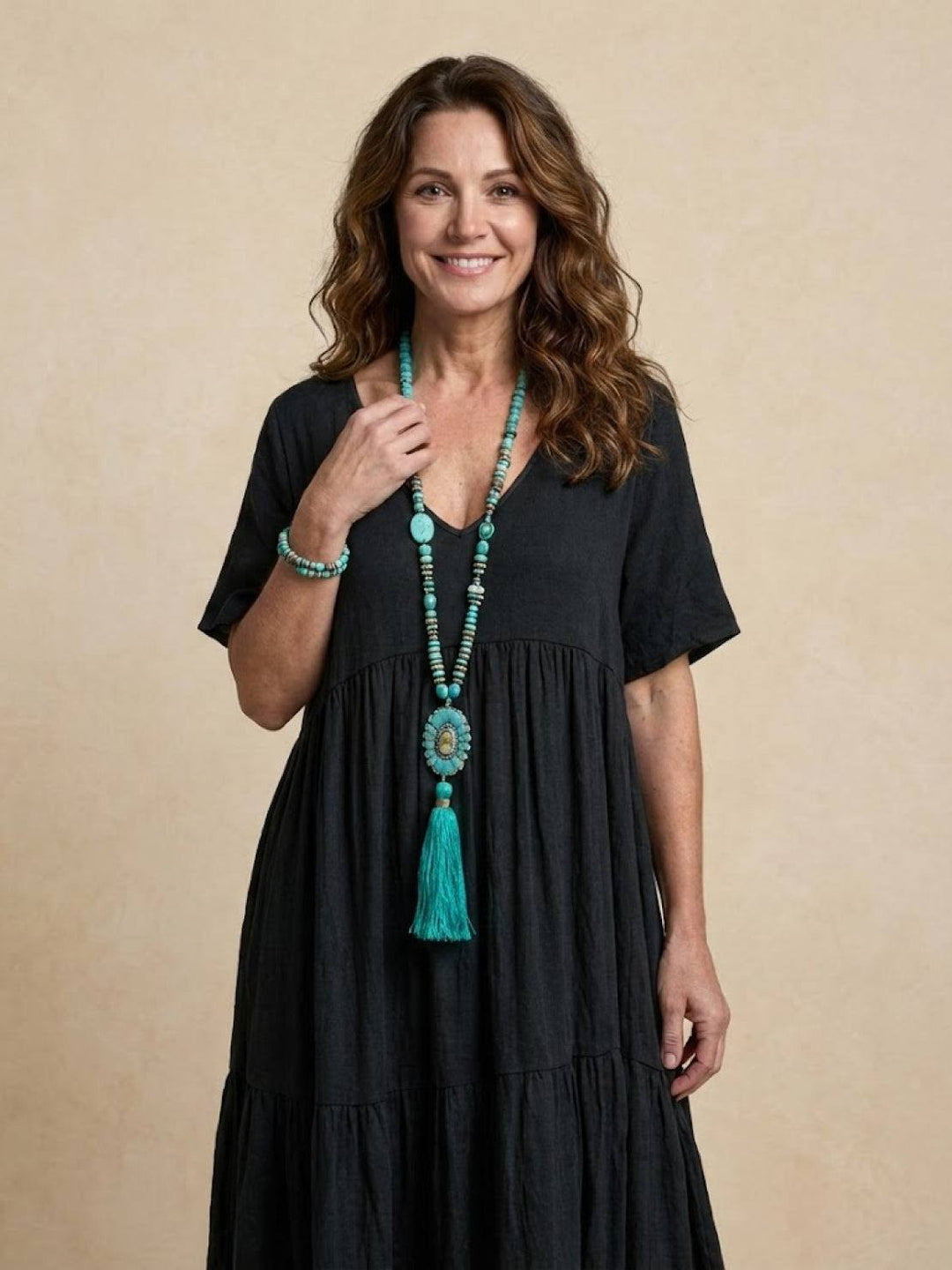 Nora | Boho Maxi Dress V-Neck Tiered