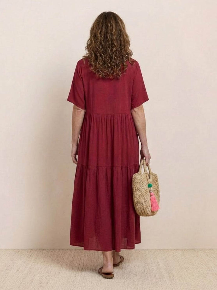 Nora | Boho Maxi Dress V-Neck Tiered