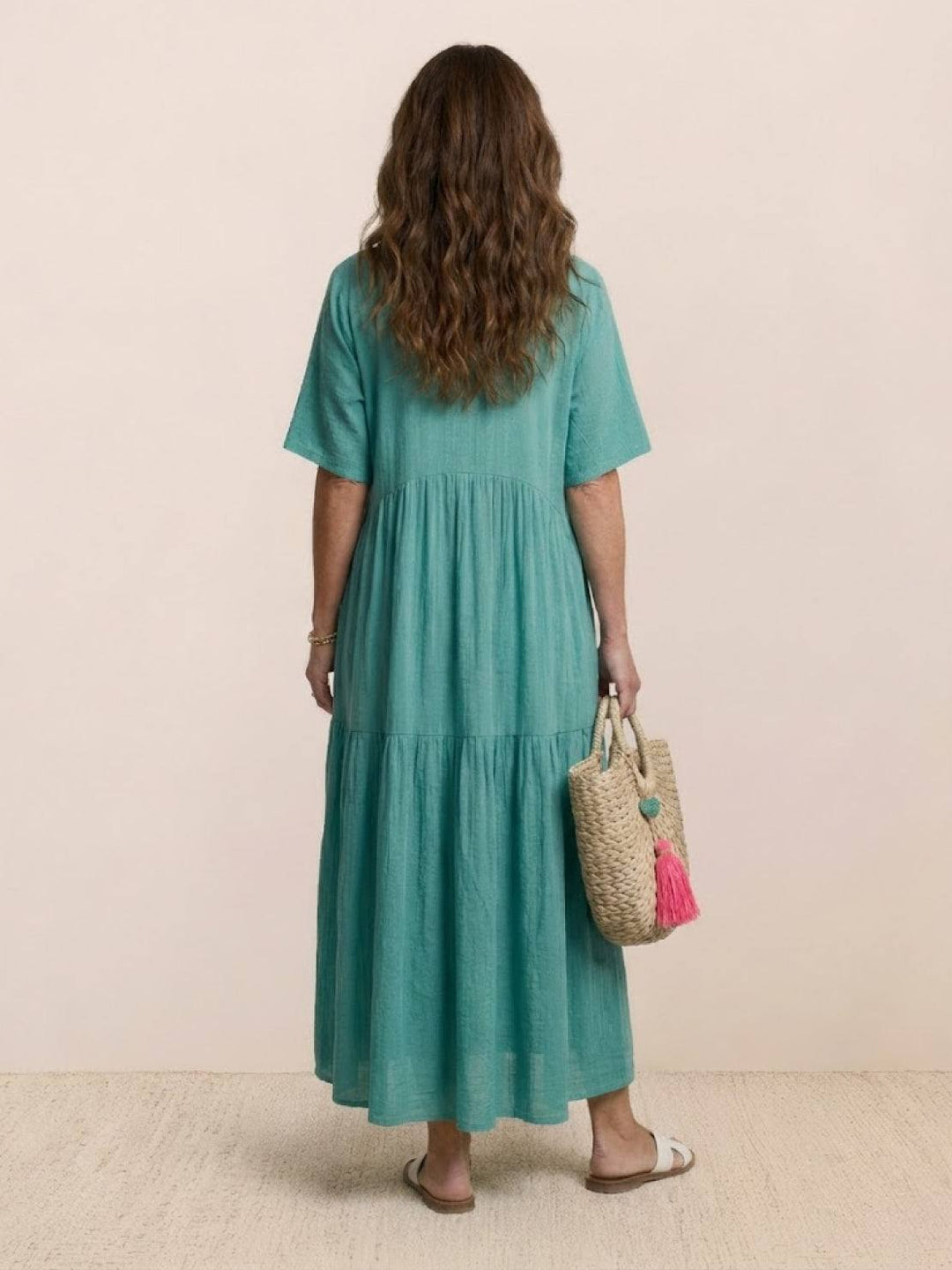 Naomi | Maxi Summer Dress with V-Neck and Tiered Skirt
