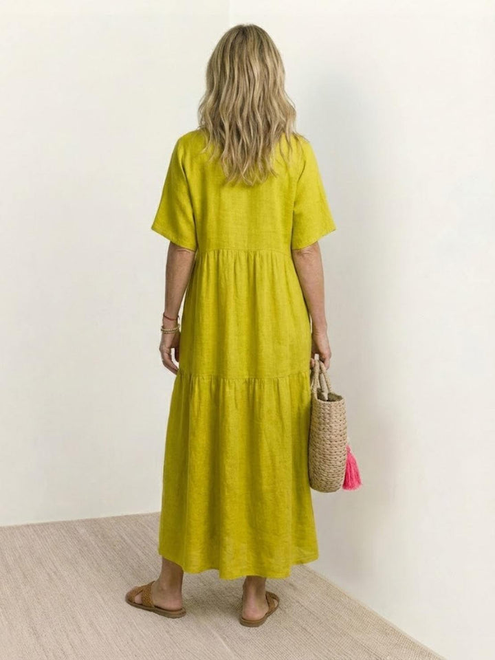 Nora | Boho Maxi Dress V-Neck Tiered