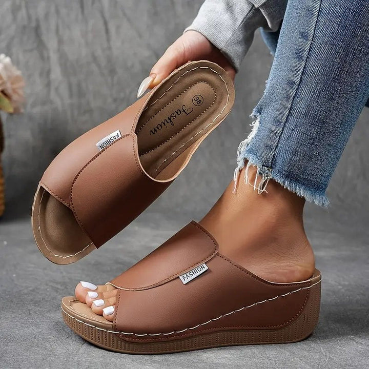 Aria | Orthopedic Wedge Sandal with Cutout Slide