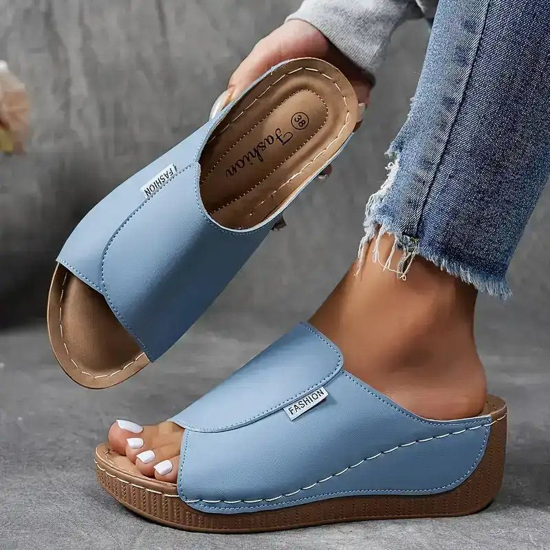 Aria | Orthopedic Wedge Sandal with Cutout Slide